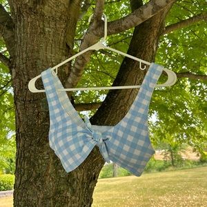 Gingham Blue Bikini Top Size S